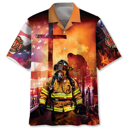 Firefighter Brave Hawaiian Shirt