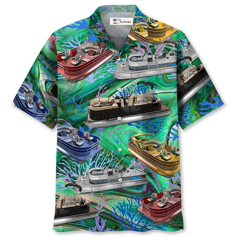 Vintage Pontoon Boat Hawaiian Shirt