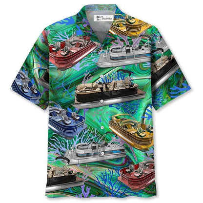 Vintage Pontoon Boat Hawaiian Shirt