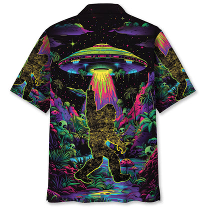 Alien Bigfoot Night Hawaiian Shirt