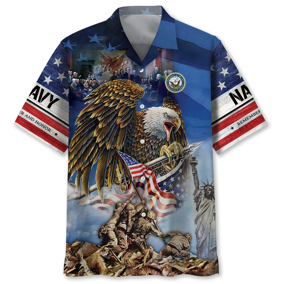 American Pride US Veterans Hawaiian Shirt