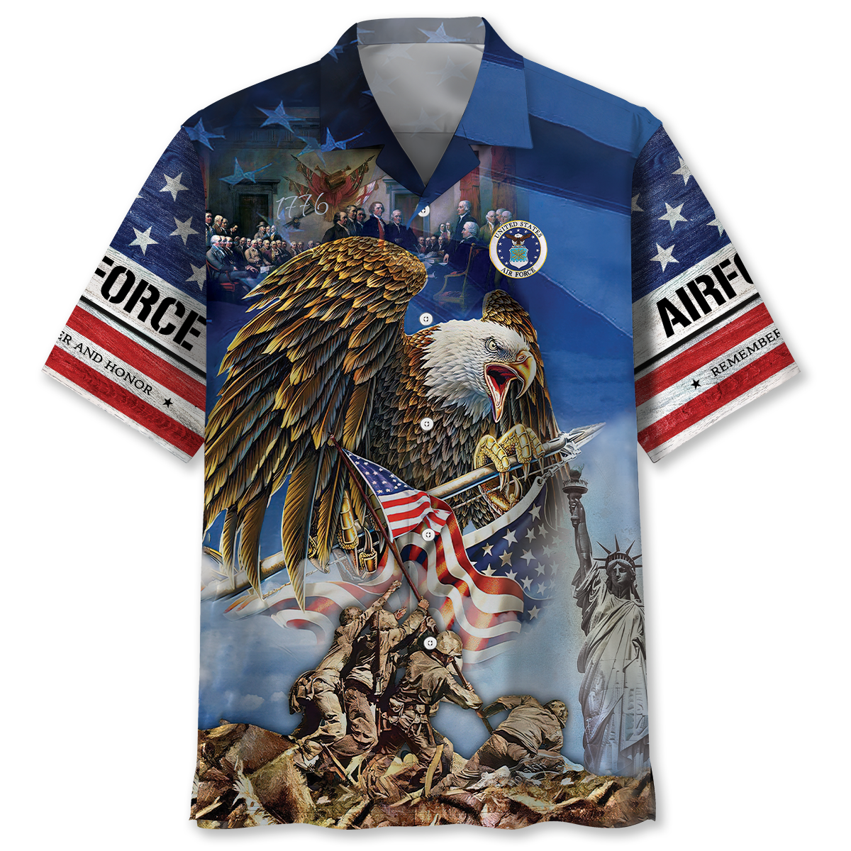 American Pride US Veterans Hawaiian Shirt