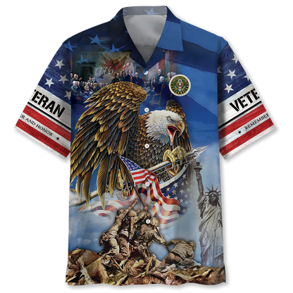 American Pride US Veterans Hawaiian Shirt