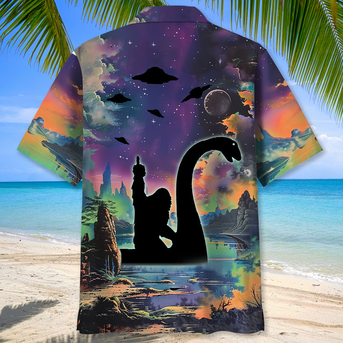 Bigfoot Nessie Night Hawaiian Shirt