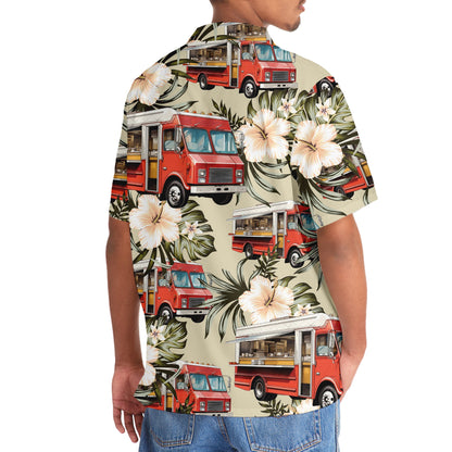 Vintage Street Red Food Truck Hawaiian Shirt