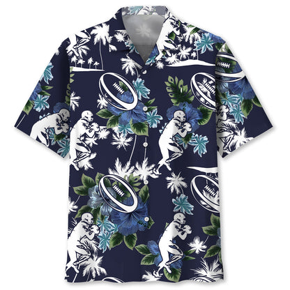 Rugby Blue Nature Hawaiian Shirt