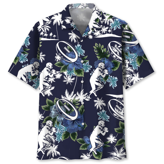 Rugby Blue Nature Hawaiian Shirt