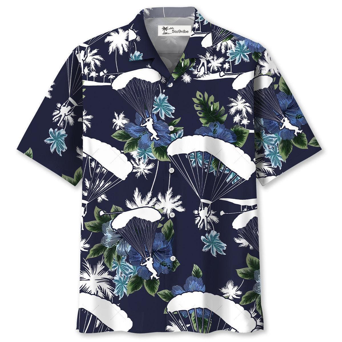 Skydiving Blue Nature Hawaiian Shirt
