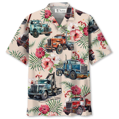 Vintage Tow Truck Operator Car Hawaiian Shirt