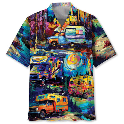 Camping Car Art Hawaiian Shirt