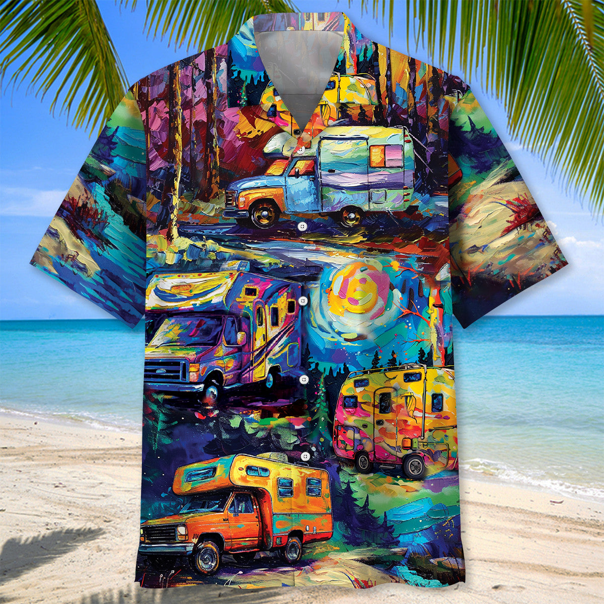 Camping Car Art Hawaiian Shirt