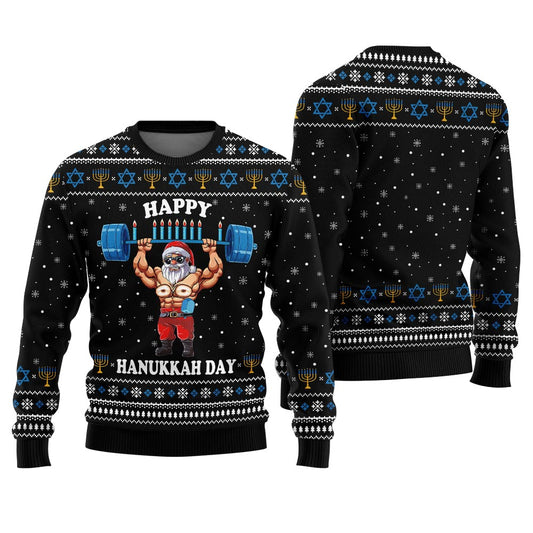 Funny Gymer Santa Hanukkah Sweater For Women