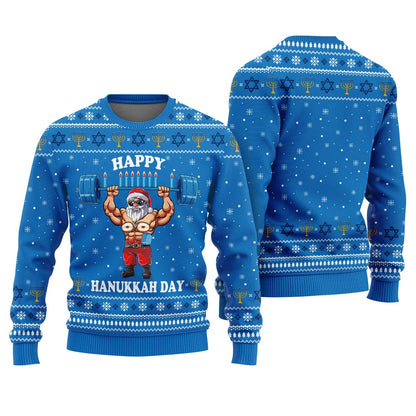 Funny Gymer Santa Hanukkah Sweater For Women