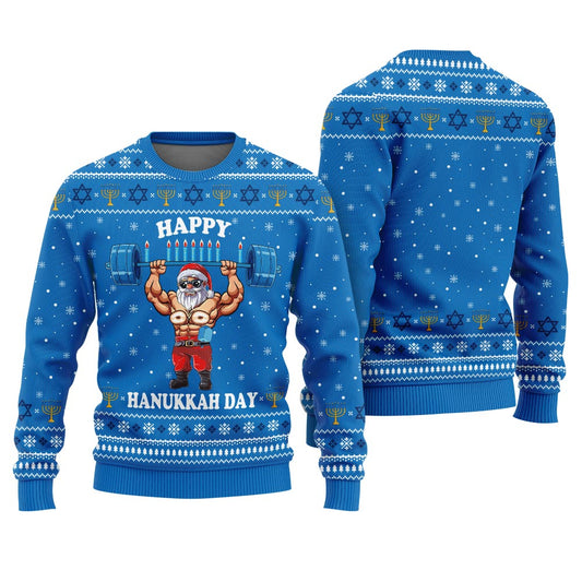 Funny Gymer Santa Hanukkah Sweater For Women