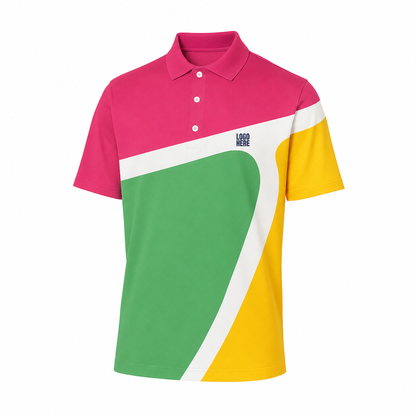 All-Over Print and Embroidered Men’s Polo Shirt
