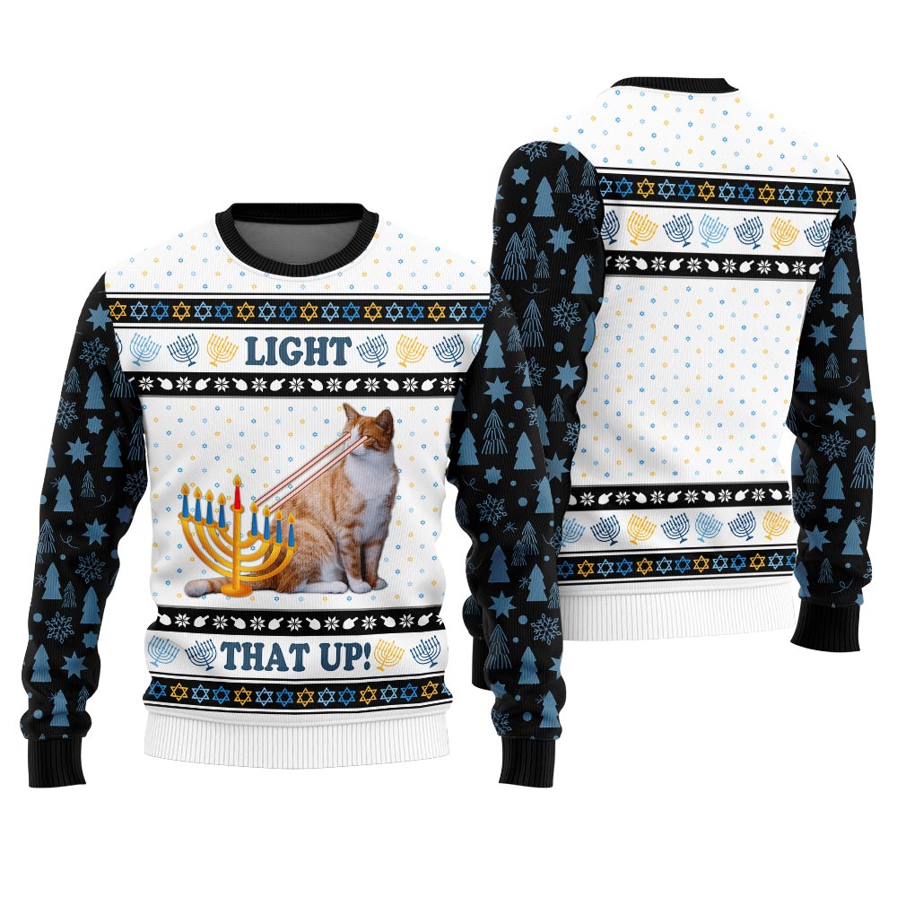 Funny Cat Hanukkah Ugly Sweater
