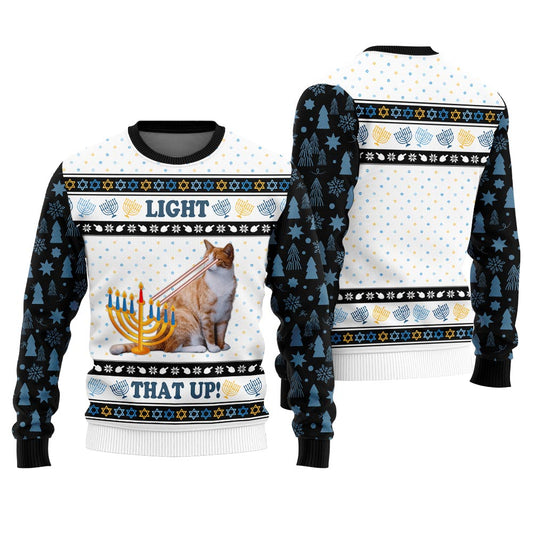 Funny Cat Hanukkah Ugly Sweater