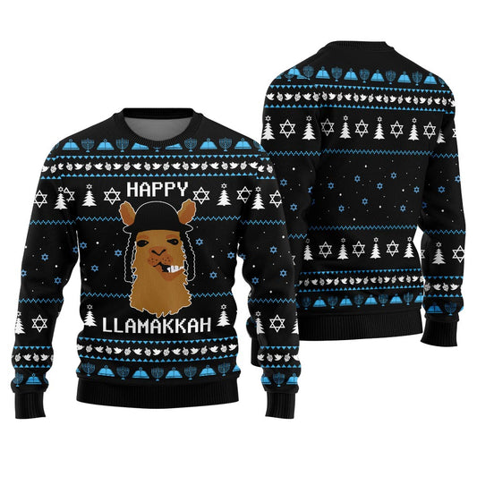Funny Llamakkah Ugly Hanukkah Sweater