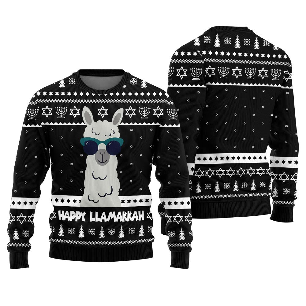 Happy Llamakkah Funny Hanukkah Sweater