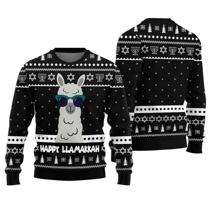 Happy Llamakkah Funny Hanukkah Sweater