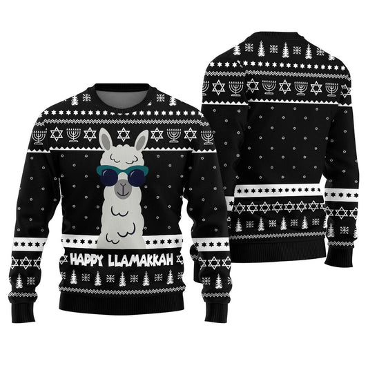 Happy Llamakkah Funny Hanukkah Sweater