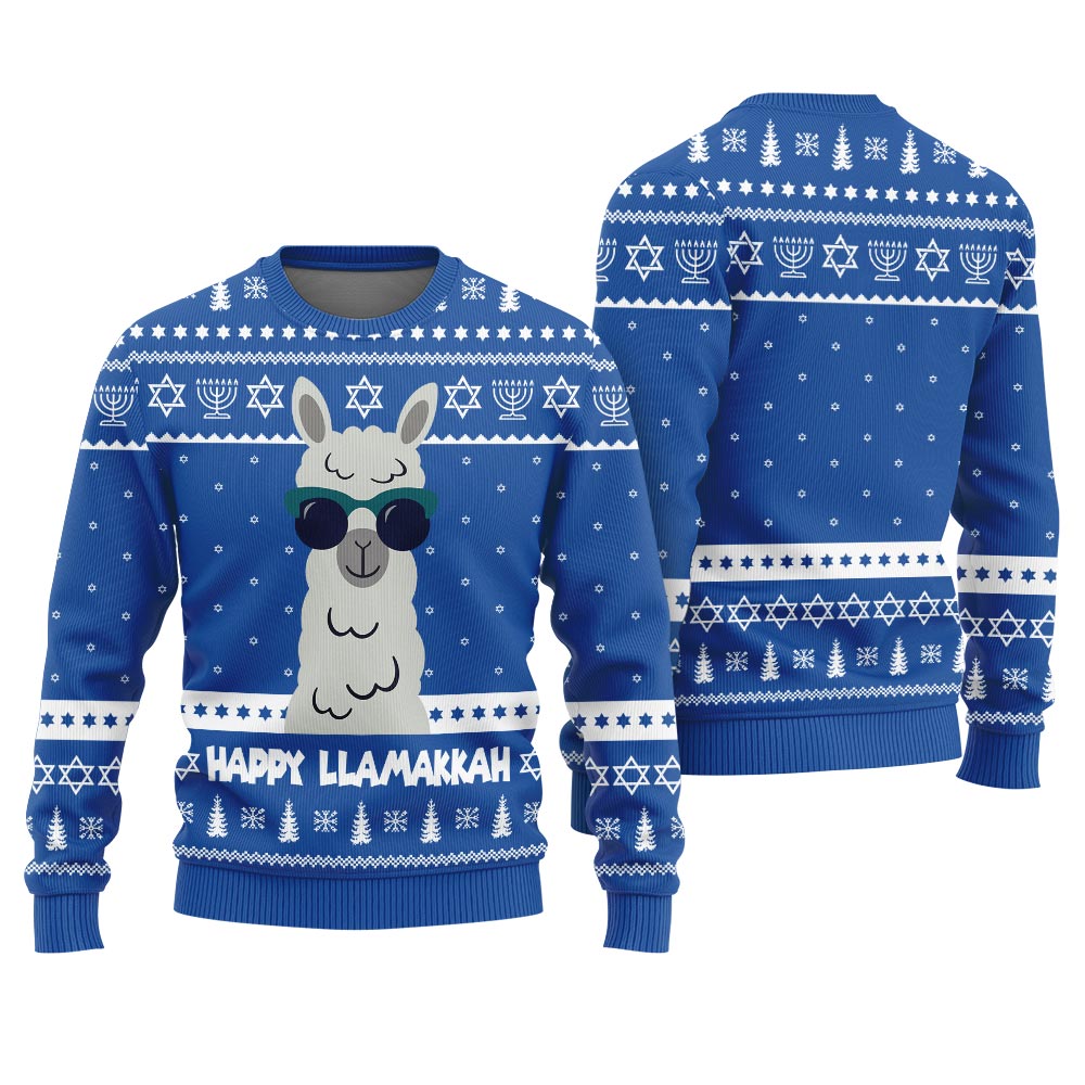 Happy Llamakkah Funny Hanukkah Sweater