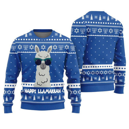 Happy Llamakkah Funny Hanukkah Sweater