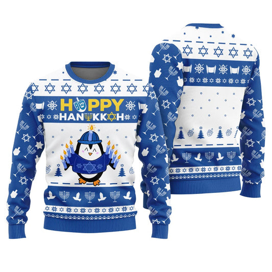 Penguin Happy Hanukkah Ugly Sweater