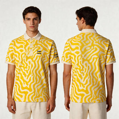 All-Over Print and Embroidered Men’s Polo Shirt