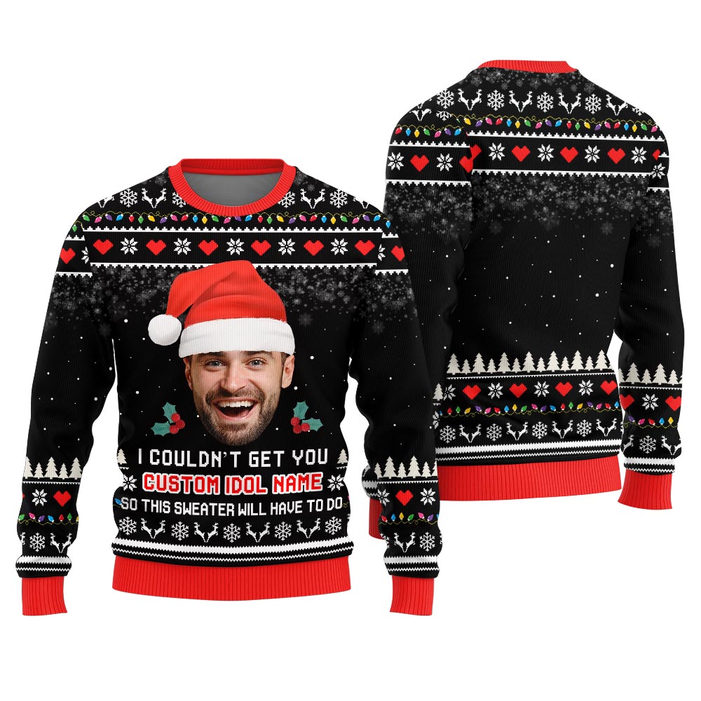 Custom Idol Name And Face Ugly Christmas Sweater