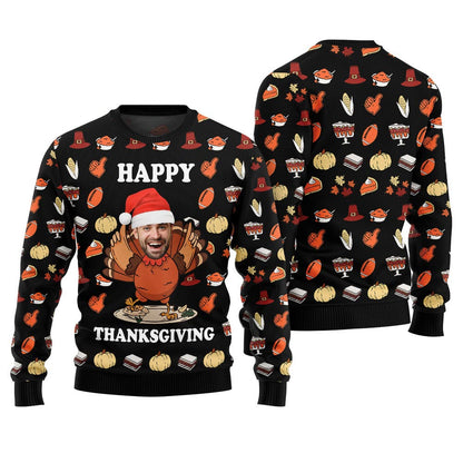 Face Personalized Ugly Sweater For Thanksgiving