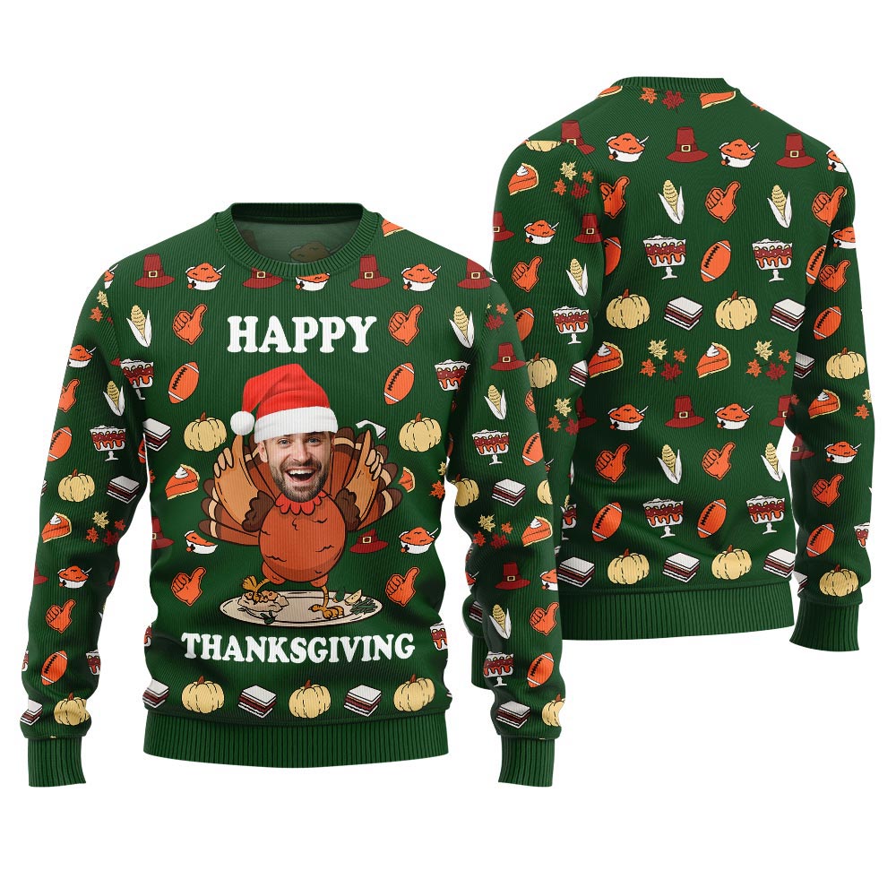 Face Personalized Ugly Sweater For Thanksgiving