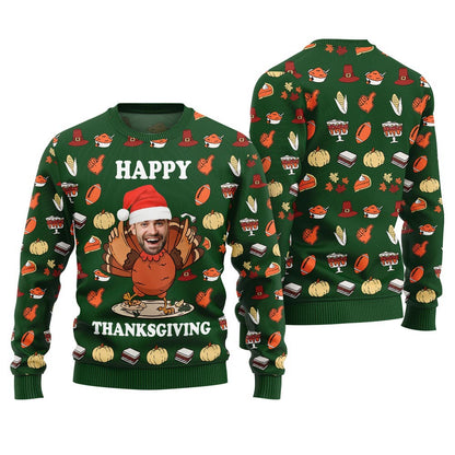 Face Personalized Ugly Sweater For Thanksgiving
