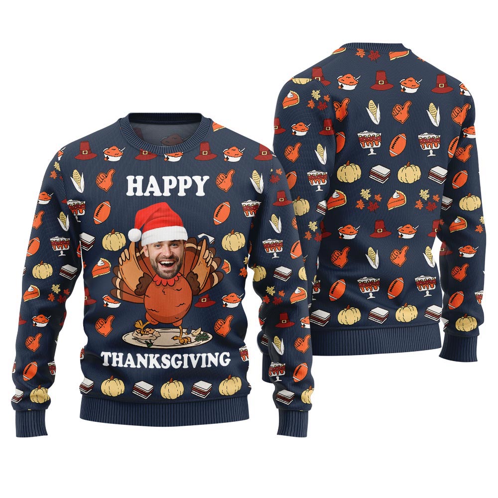 Face Personalized Ugly Sweater For Thanksgiving