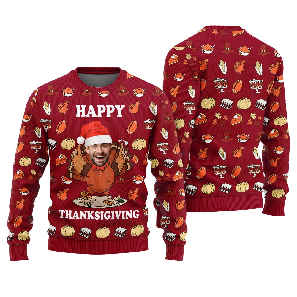 Face Personalized Ugly Sweater For Thanksgiving