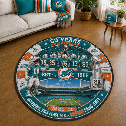 All Football Teams Custom Print Premium Round Mat Washable – Personalized Round Mat