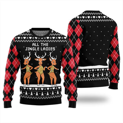 All The Jingle Ladies Reindeer Christmas Sweater