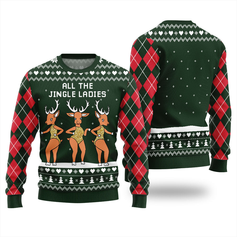 All The Jingle Ladies Reindeer Christmas Sweater