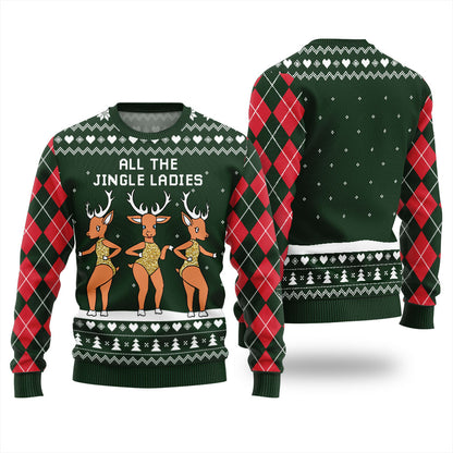 All The Jingle Ladies Reindeer Christmas Sweater