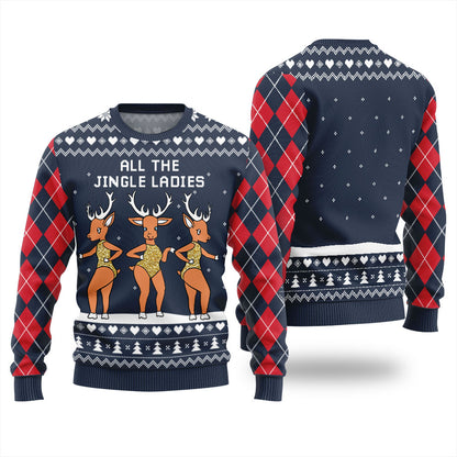 All The Jingle Ladies Reindeer Christmas Sweater