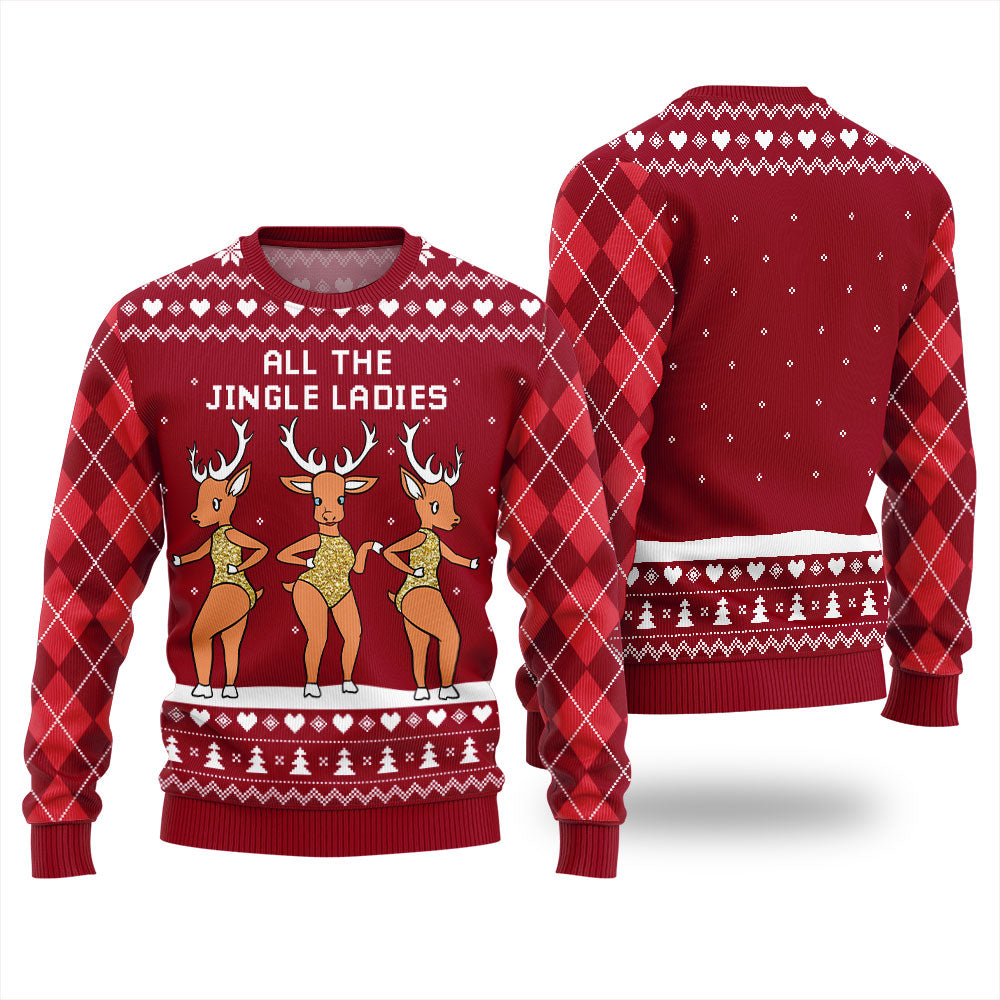 All The Jingle Ladies Reindeer Christmas Sweater
