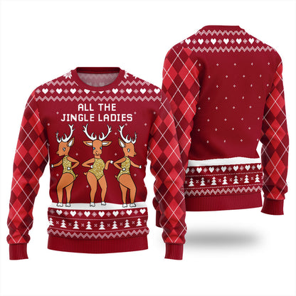 All The Jingle Ladies Reindeer Christmas Sweater