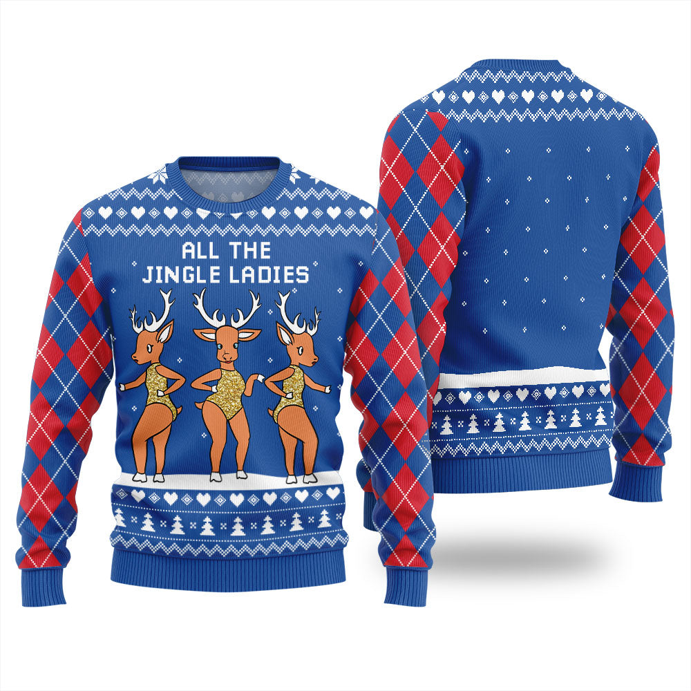 All The Jingle Ladies Reindeer Christmas Sweater