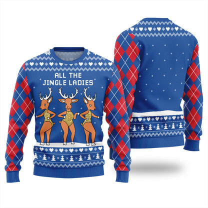 All The Jingle Ladies Reindeer Christmas Sweater