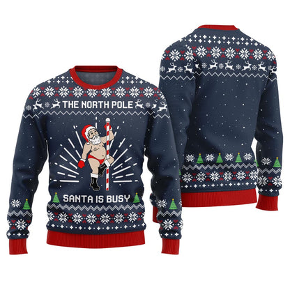 Santa North Pole Dancer Funny Ugly Sweater