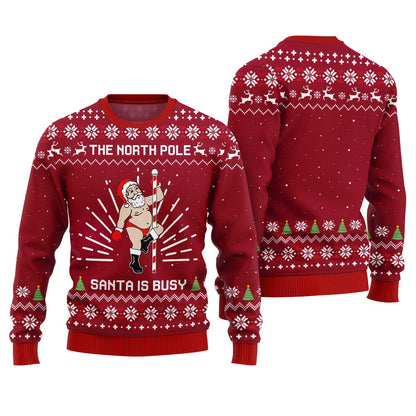 Santa North Pole Dancer Funny Ugly Sweater