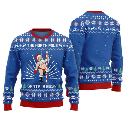 Santa North Pole Dancer Funny Ugly Sweater
