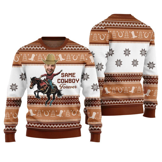 Funny Christmas Sweaters Same Cowboy Forever Sweaters For Men And Women Brown