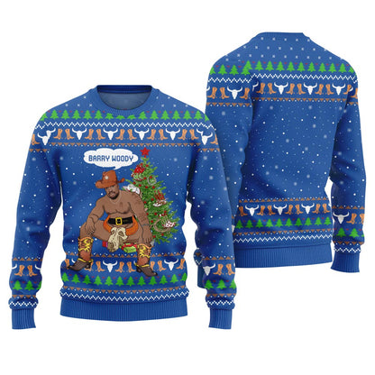 Unique Ugly Cowboys Christmas Sweater Barry Woody Royal