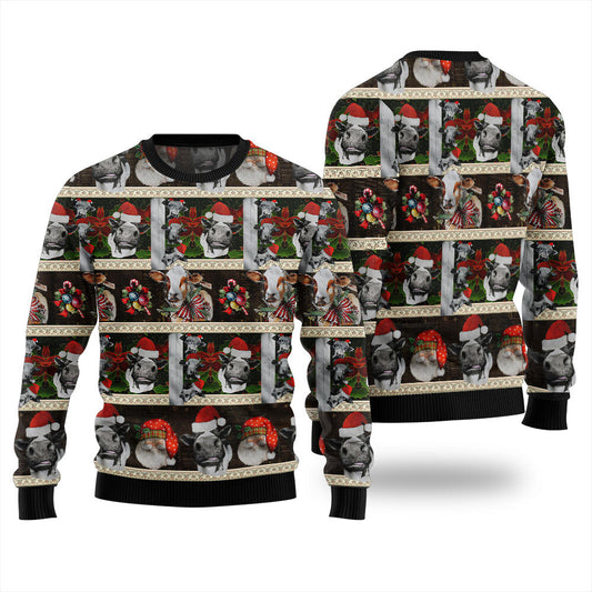 Festive Cow Funny Ugly Christmas Sweater